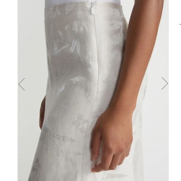 Lafayette 148 New York Linen and Viscose Jacquard Skirt Size 8 Color Pebble - Picture 2 of 10